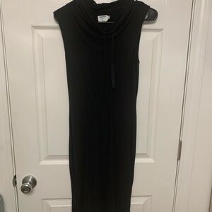 Vera Wang Black Cowl Neck Ribbed Dress. XS
